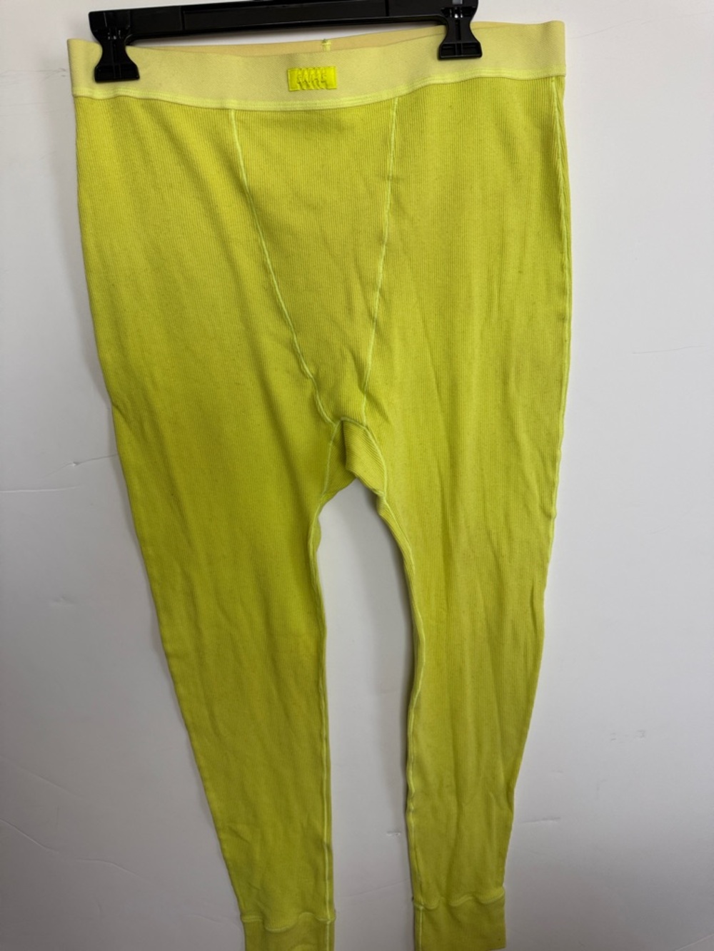 SKIMS Neon Yellow Ribbed Thermal Leggings